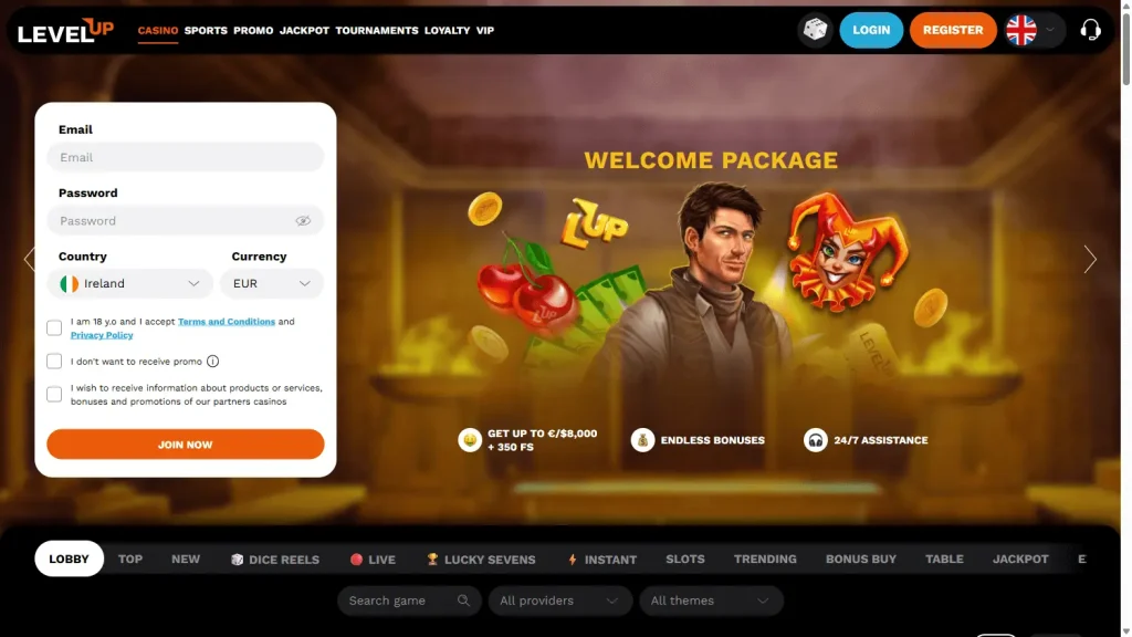 levelup casino login
